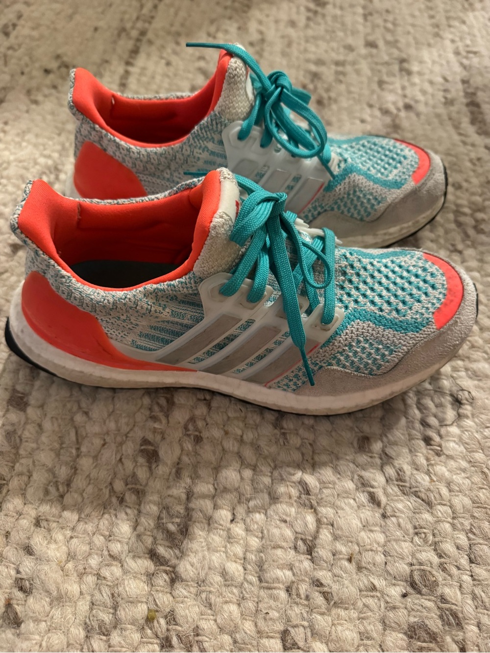 Adidas Ultraboost 5.0 DNA J White Mint Rush Kids Athletic Shoes